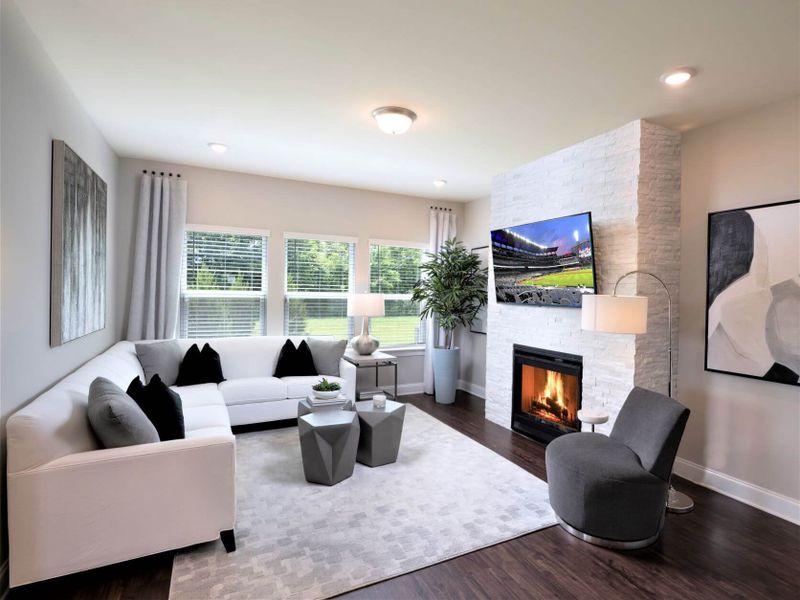 The open-concept living space provides the perfect place to entertain friends and family.