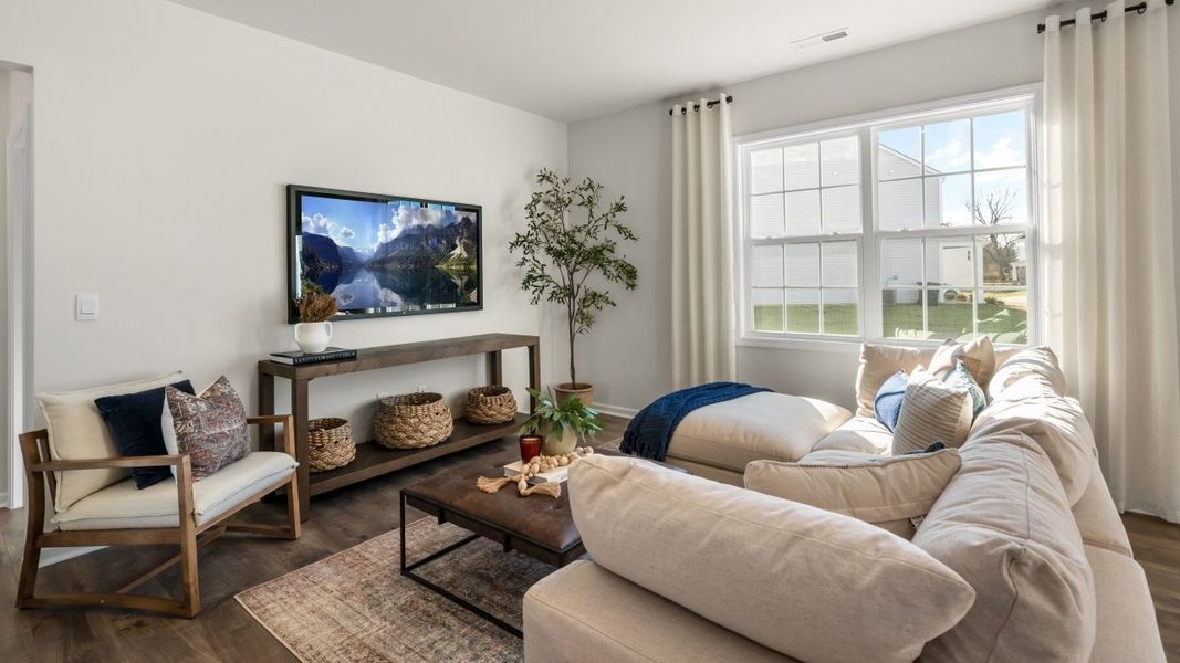 Furnished interior in a model home at The Estates at Edinborough in Gibsonville (Image 26).