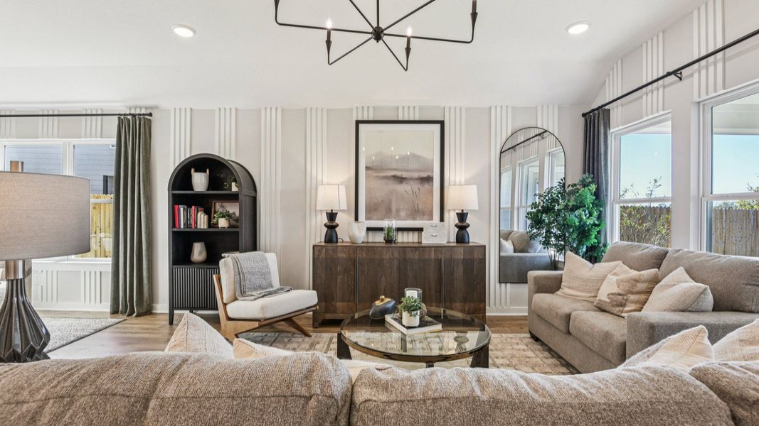 The Great Room is the heart of the home and overlooks the backyard The Great Room is the heart of the home and overlooks the backyard