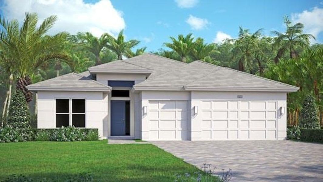 Front exterior of a home in the BELTERRA community, located in Port St. Lucie, FL (Image 6).