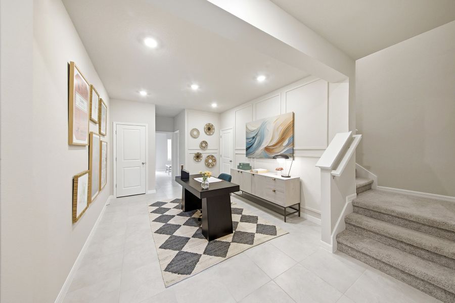Furnished interior in a model home at Preserve at The Cays – The Driftwood Series in Daytona Beach (Image 4).