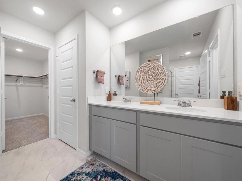 Furnished interior in a model home at Spring Branch Crossing in Conroe (Image 11).