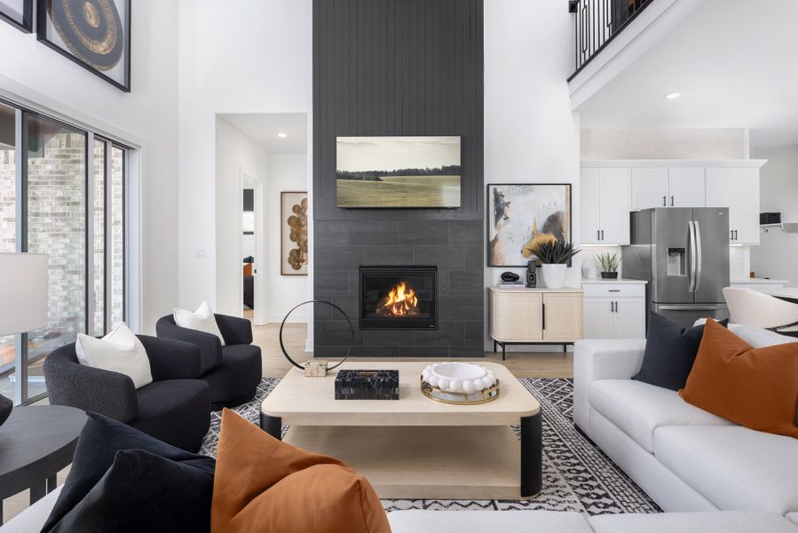 Furnished interior in a model home at The Grove at Blackhawk in Pflugerville (Image 9).