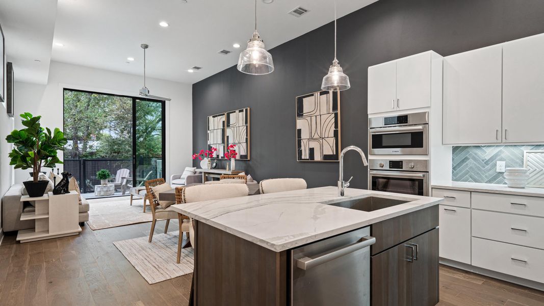Furnished interior in a model home at Bluebonnet Lofts in Austin (Image 40).
