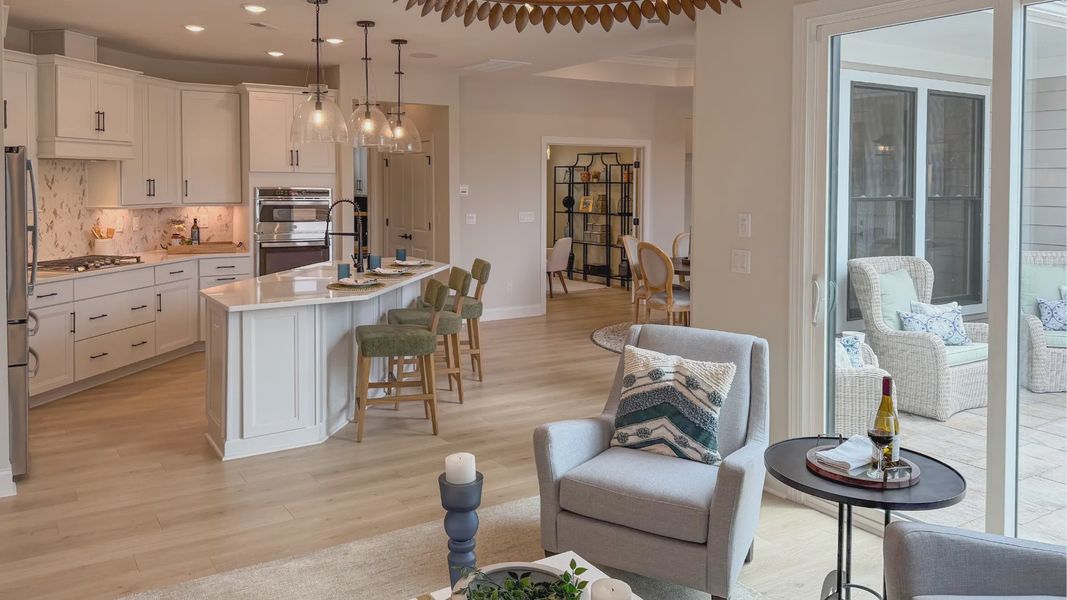 Furnished interior in a model home at The Courtyards at Hodges Farm in Charlotte (Image 41).