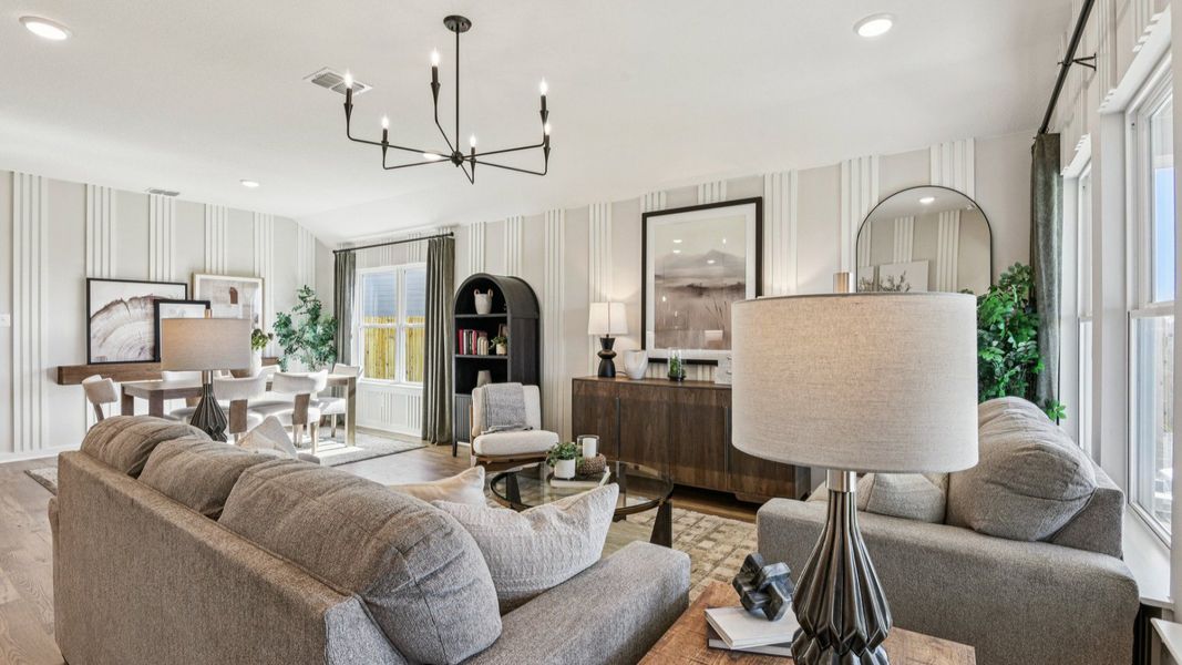 The Great Room is the heart of the home and overlooks the backyard The Great Room is the heart of the home and overlooks the backyard