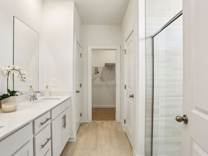 Furnished interior in a model home at Greystone - Vista Townhomes in Smyrna (Image 18).