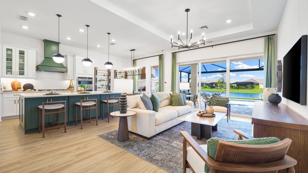 Furnished interior in a model home at Esplanade at Kingston in Estero (Image 6).