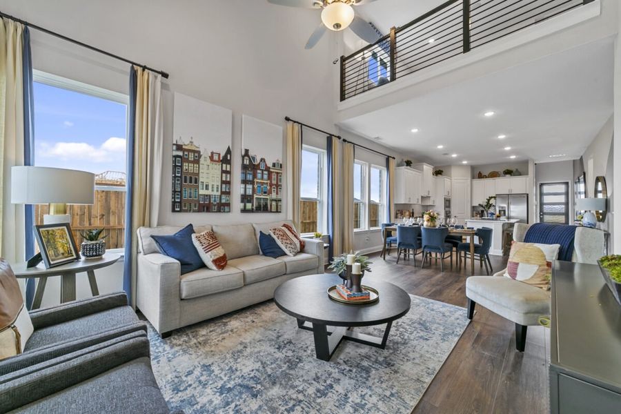 Furnished interior in a model home at Duets 41s in Frisco (Image 10).