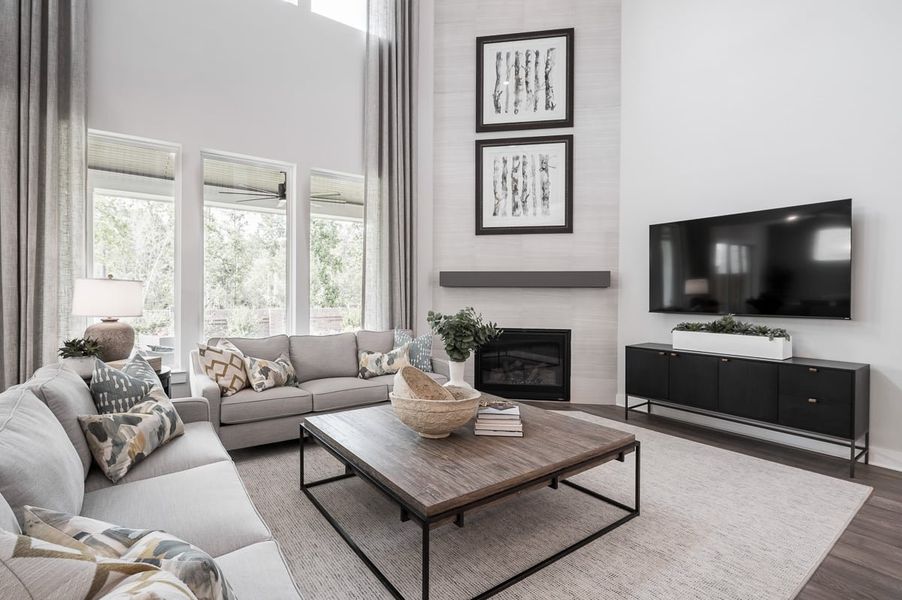 Furnished interior in a model home at Sienna 60’ in Missouri City (Image 21).