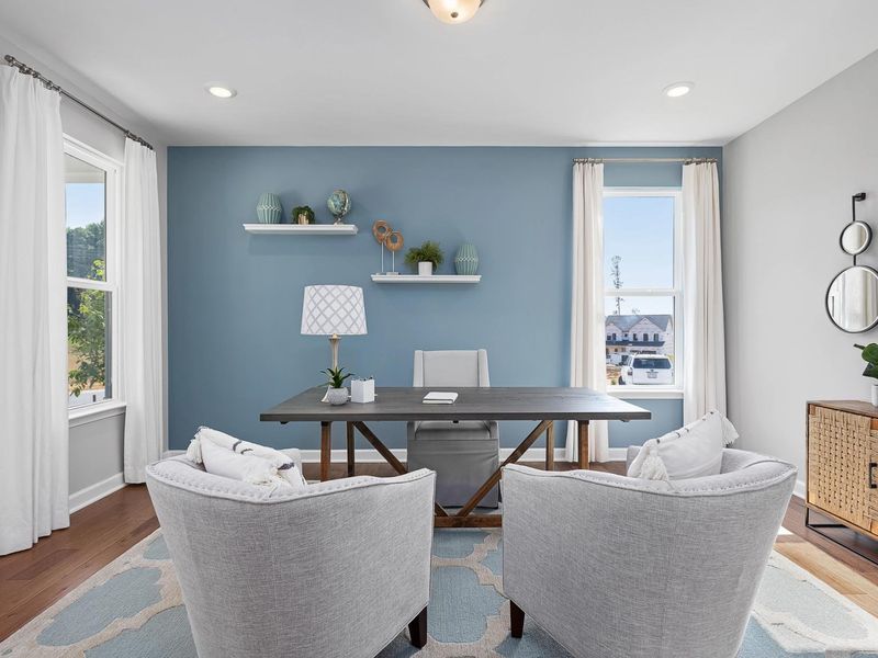 Furnished interior in a model home at Enclave at Belmont in Belmont (Image 26). Furnished interior in a model home at Enclave at Belmont in Belmont (Image 26).