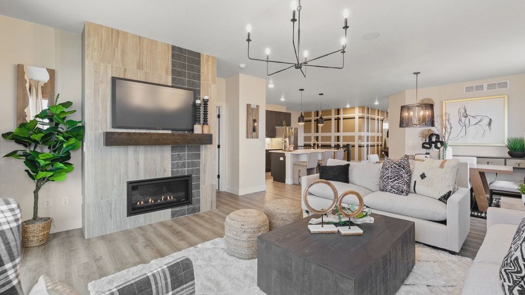 Furnished interior in a model home at Granary in Johnstown (Image 5).