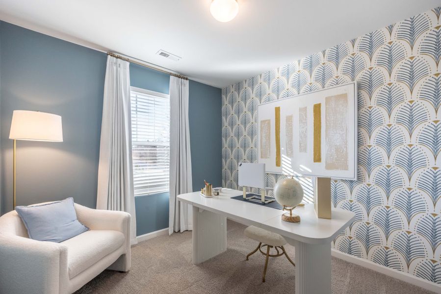 Furnished interior in a model home at Somerset Heights Townhomes in Winston-Salem (Image 4). Furnished interior in a model home at Somerset Heights Townhomes in Winston-Salem (Image 4).