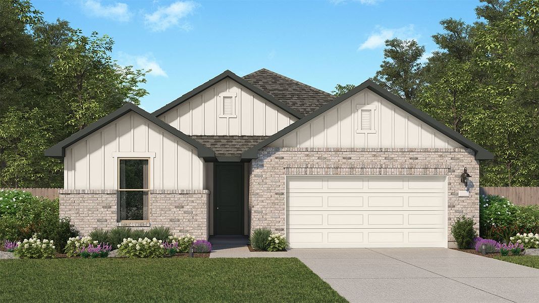 Front exterior of a home in the The Canopies community, located in Splendora, TX (Image 16).