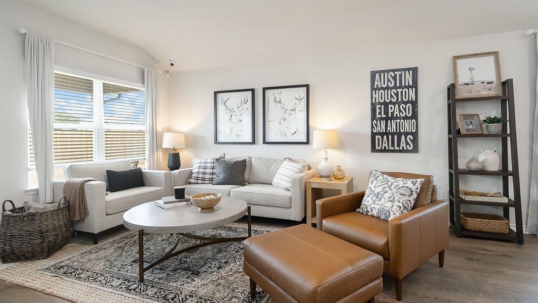 Furnished interior in a model home at High Garden in Comfort (Image 5).