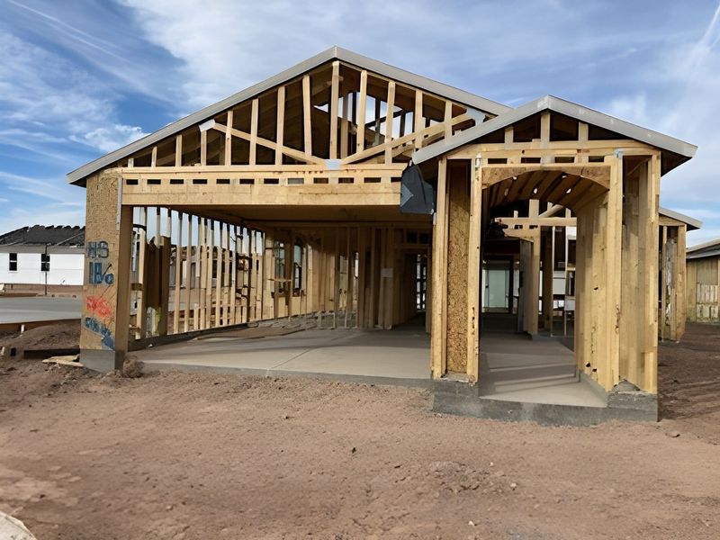 A new home under construction in Alamar: Discovery by Lennar. Located in Avondale, AZ, this build features open framing. A new home under construction in Alamar: Discovery by Lennar. Located in Avondale, AZ, this build features open framing.