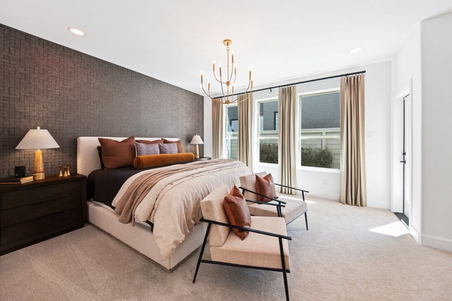 Furnished interior in a model home at Treeline in Justin (Image 8).