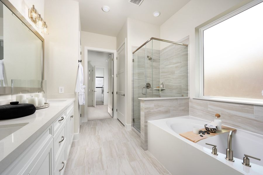 Furnished interior in a model home at Confluence in Cibolo (Image 6).