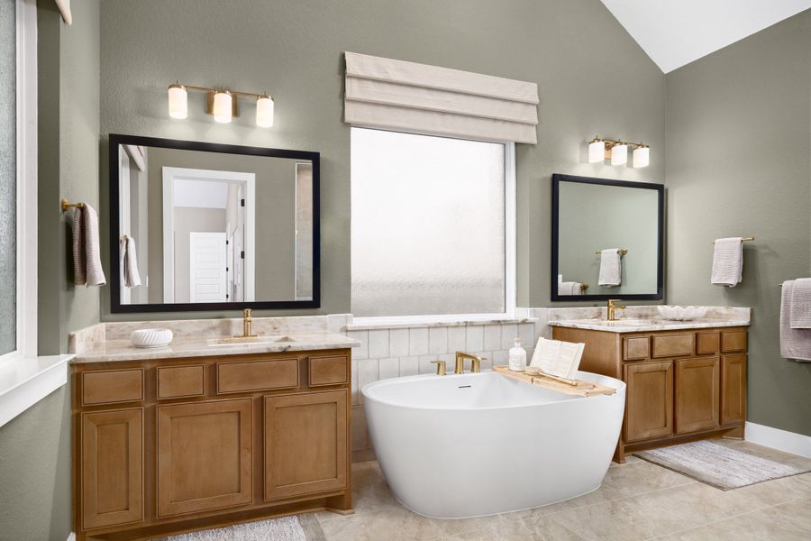 Furnished interior in a model home at 6 Creeks in Kyle (Image 31).