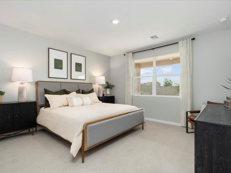 Primary Bedroom in Lark Floorplan at Mesquite Mountain Ranch