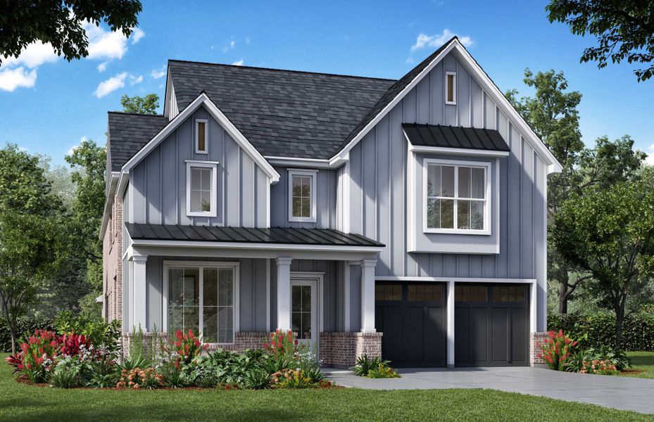 Front exterior of a home in the Grand Oaks at Green Meadows - 50' community, located in Celina, TX (Image 6).