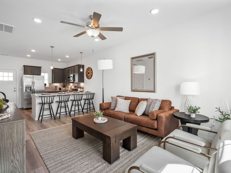 Furnished interior in a model home at The Towns at Red River in Gallatin (Image 5).