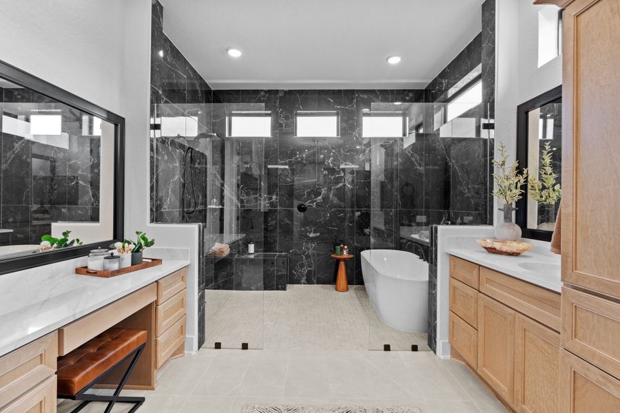 Furnished interior in a model home at Caliza Reserve in Boerne (Image 8).