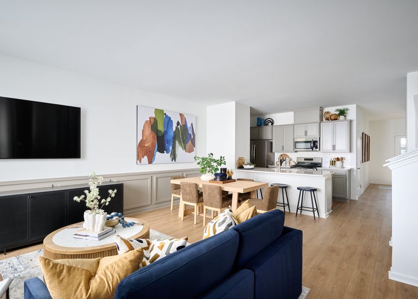 Furnished interior in a model home at Nexus Townhomes in Gallatin (Image 29).