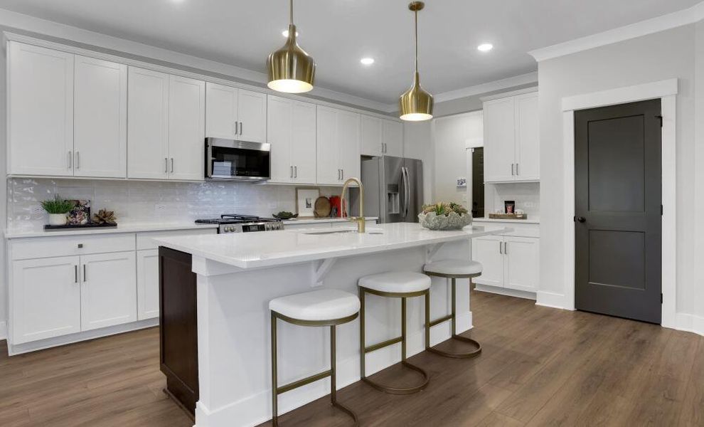 Furnished interior in a model home at Ball Ground Brook Townhomes in Ball Ground (Image 3).