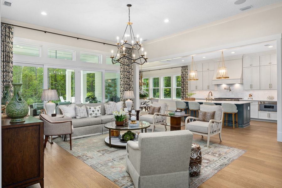 Furnished interior in a model home at Hidden Creek at SilverLeaf 80' Gold Series in St. Augustine (Image 44).