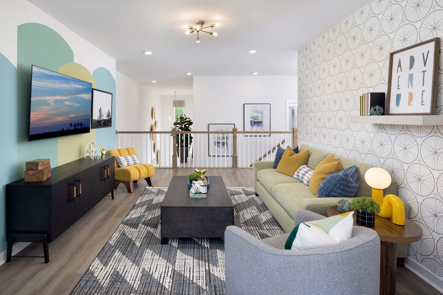 Furnished interior in a model home at The River District – Excursion Collection in Charlotte (Image 15).