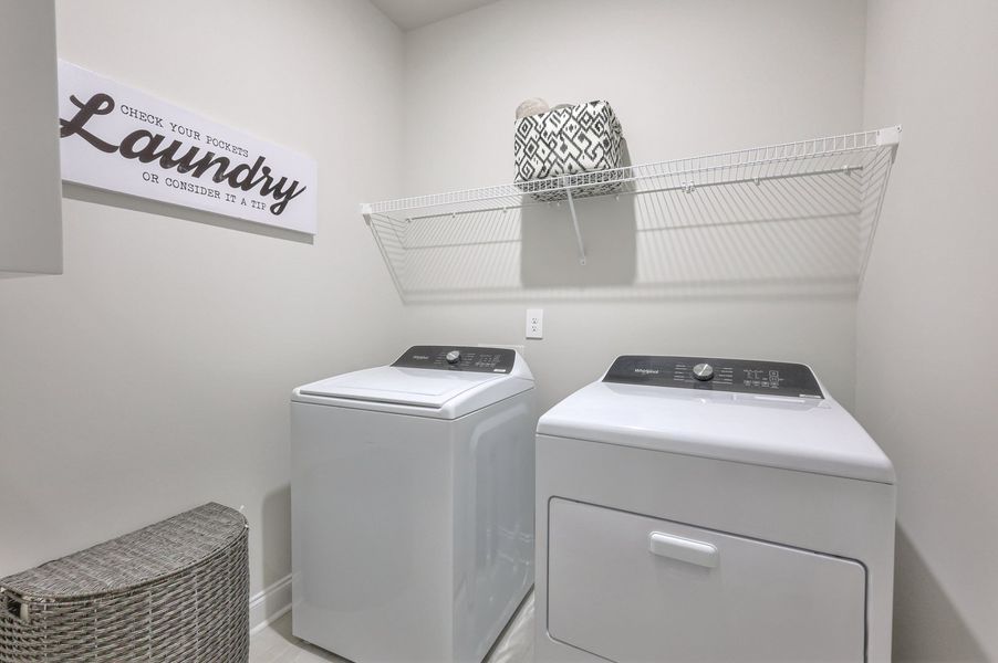 Every home includes a washer and dryer.