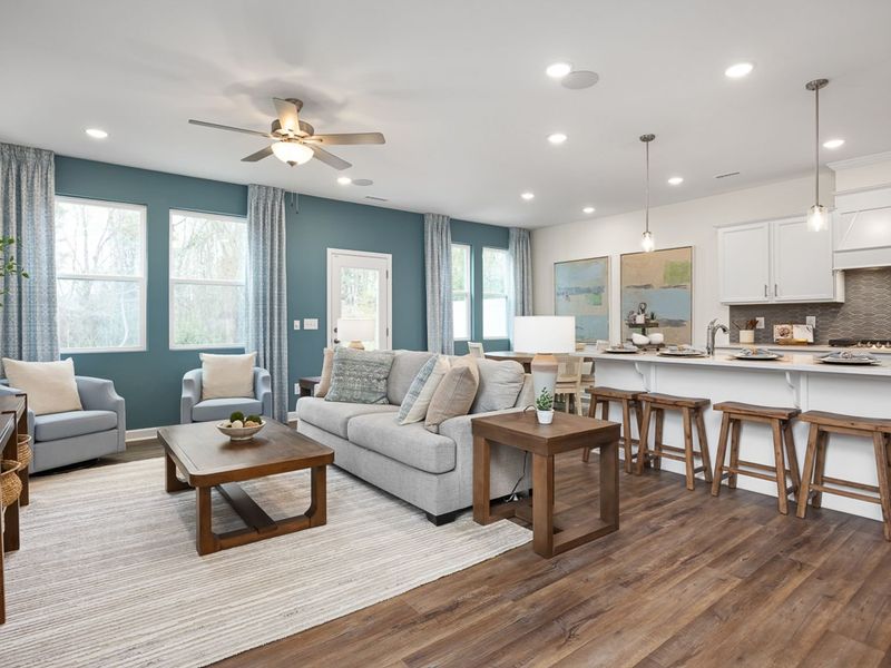 Furnished interior in a model home at Gregory Village Townhomes in Lillington (Image 3).