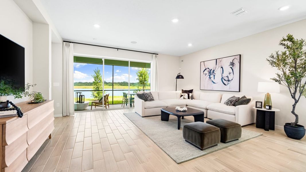 Furnished interior in a model home at Firethorn in Parrish (Image 28).