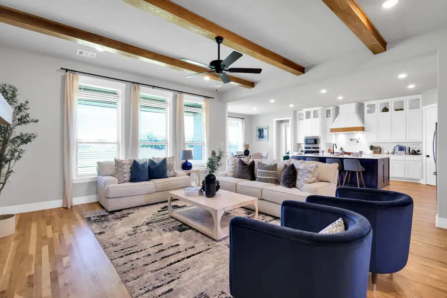 Furnished interior in a model home at Peaks at Lone Elm in Waxahachie (Image 3). Furnished interior in a model home at Peaks at Lone Elm in Waxahachie (Image 3).