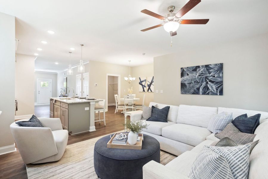 Furnished interior in a model home at Rourk Woods in Shallotte (Image 10).