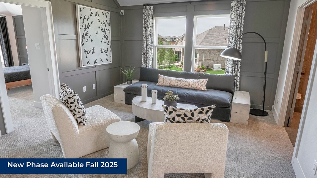 Furnished interior in a model home at Spiritas Ranch in Little Elm (Image 8).