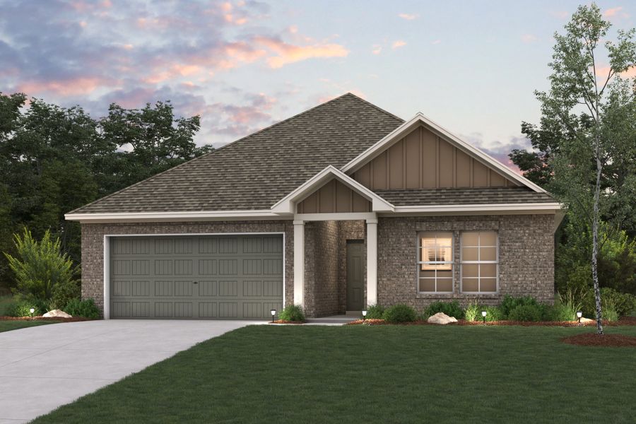 A house with a garage.