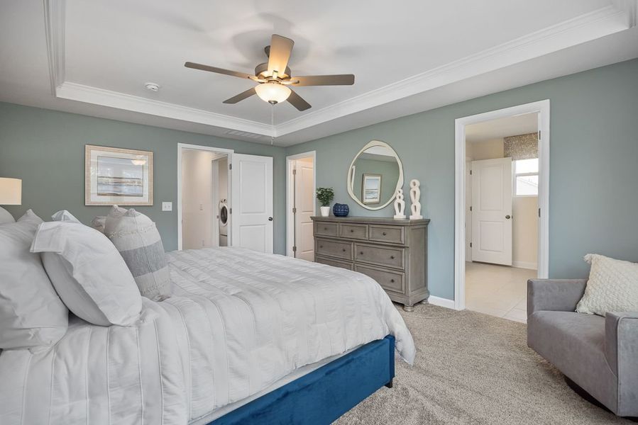 Furnished interior in a model home at Gregory Village Townhomes in Lillington (Image 14).