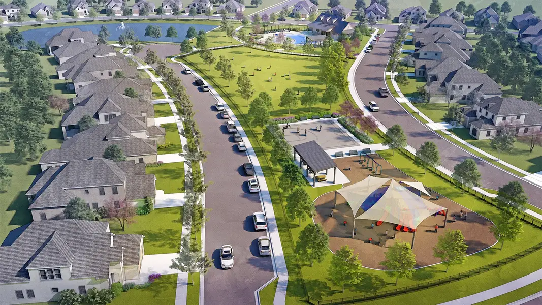 Aerial view of the Eliana community in Prosper, TX, showing layout and nearby surroundings (Image 3).