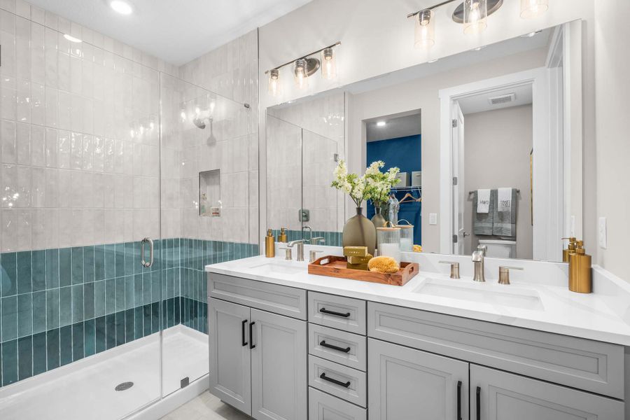 Furnished interior in a model home at Seven Pines 24' Rear Entry Townhomes in Jacksonville (Image 12). Furnished interior in a model home at Seven Pines 24' Rear Entry Townhomes in Jacksonville (Image 12).