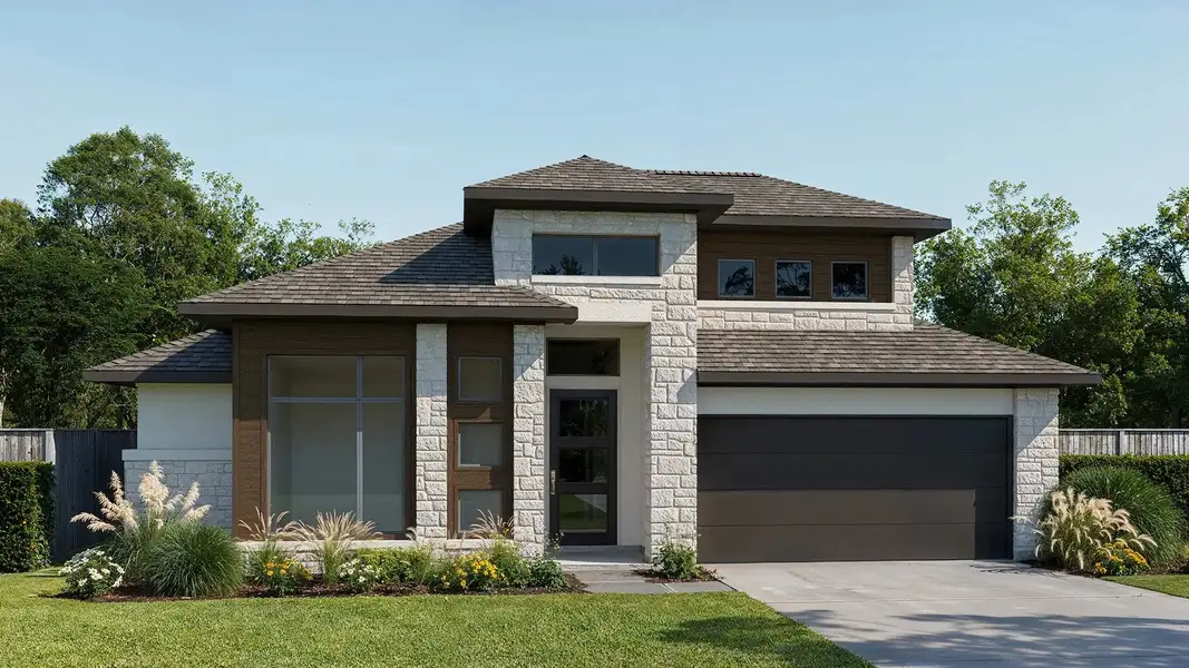 Front exterior of a home in the Lakes Of Cane Island 55' community, located in Katy, TX (Image 11).