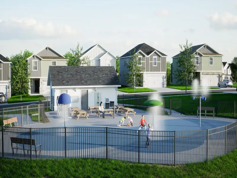 Cool off from the summer sun at the splash pad and cabana, coming soon.