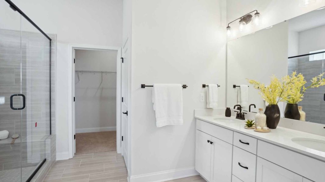 Furnished interior in a model home at Reserve at Tap Root Farms in Fletcher (Image 18).