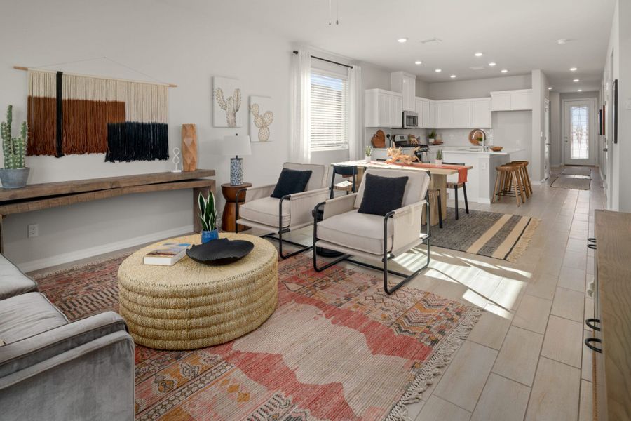 Furnished interior in a model home at Painted Desert in Horizon City (Image 17). Furnished interior in a model home at Painted Desert in Horizon City (Image 17).