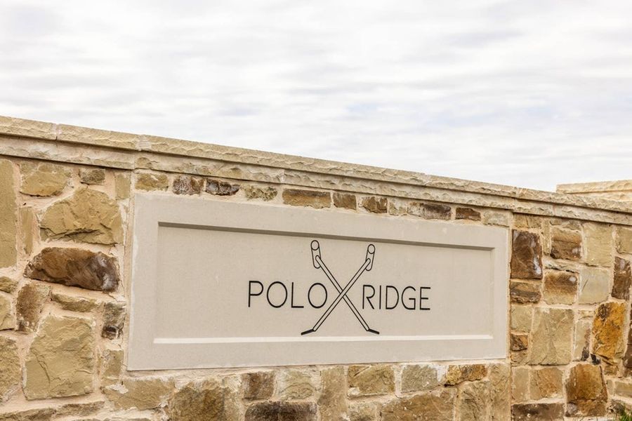 Entrance to the Polo Ridge community in Forney, TX, featuring signage and landscaping (Image 9).