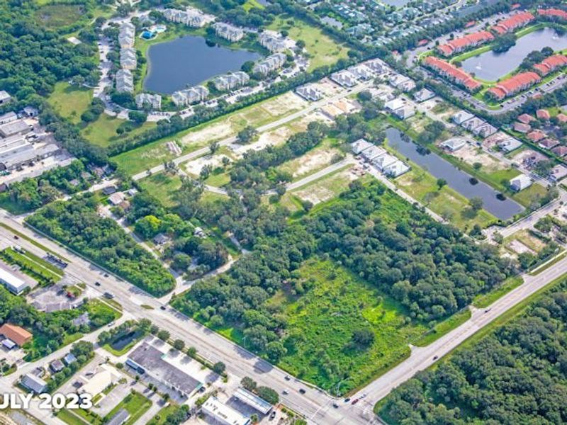 Aerial view of the Lucaya Pointe community in Vero Beach, FL, showing layout and nearby surroundings (Image 14).