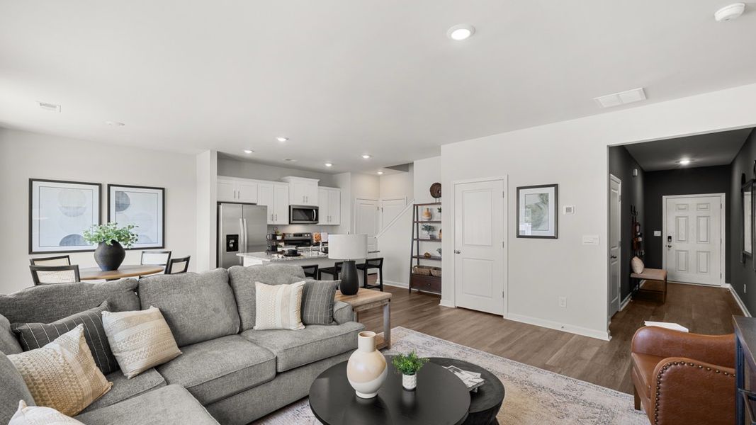 Furnished interior in a model home at Rushing Waters Townhomes in North Augusta (Image 8).