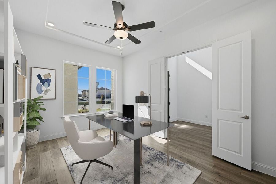 Furnished interior in a model home at The Ridge at Northlake 70s in Northlake (Image 44).