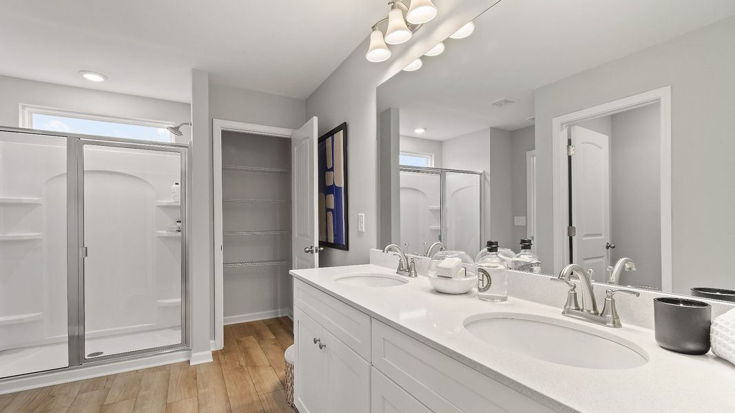 Furnished interior in a model home at McClure Farms Townhomes in Columbia (Image 22).